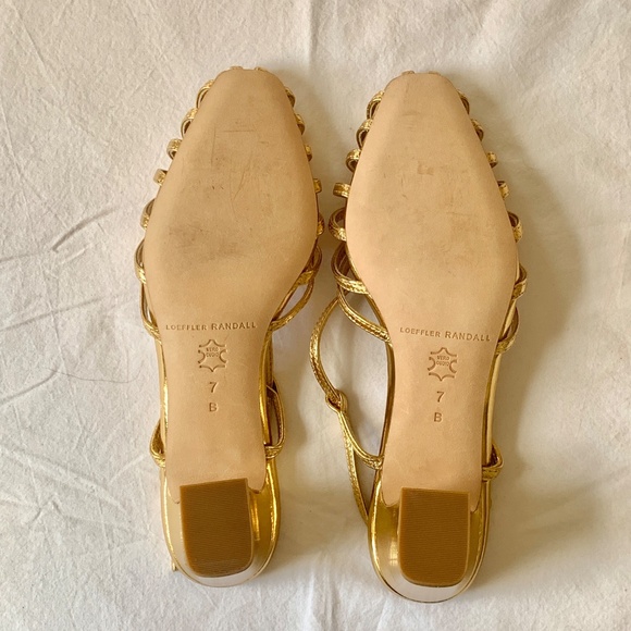 Loeffler Randall Priscilla Leather Heels Gold 7 - Picture 13 of 13